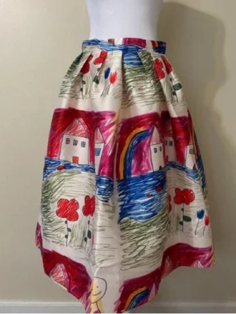 Vintage Boutique Floral Village Print A-Line Skirt - Size S - Picture 2 of 3